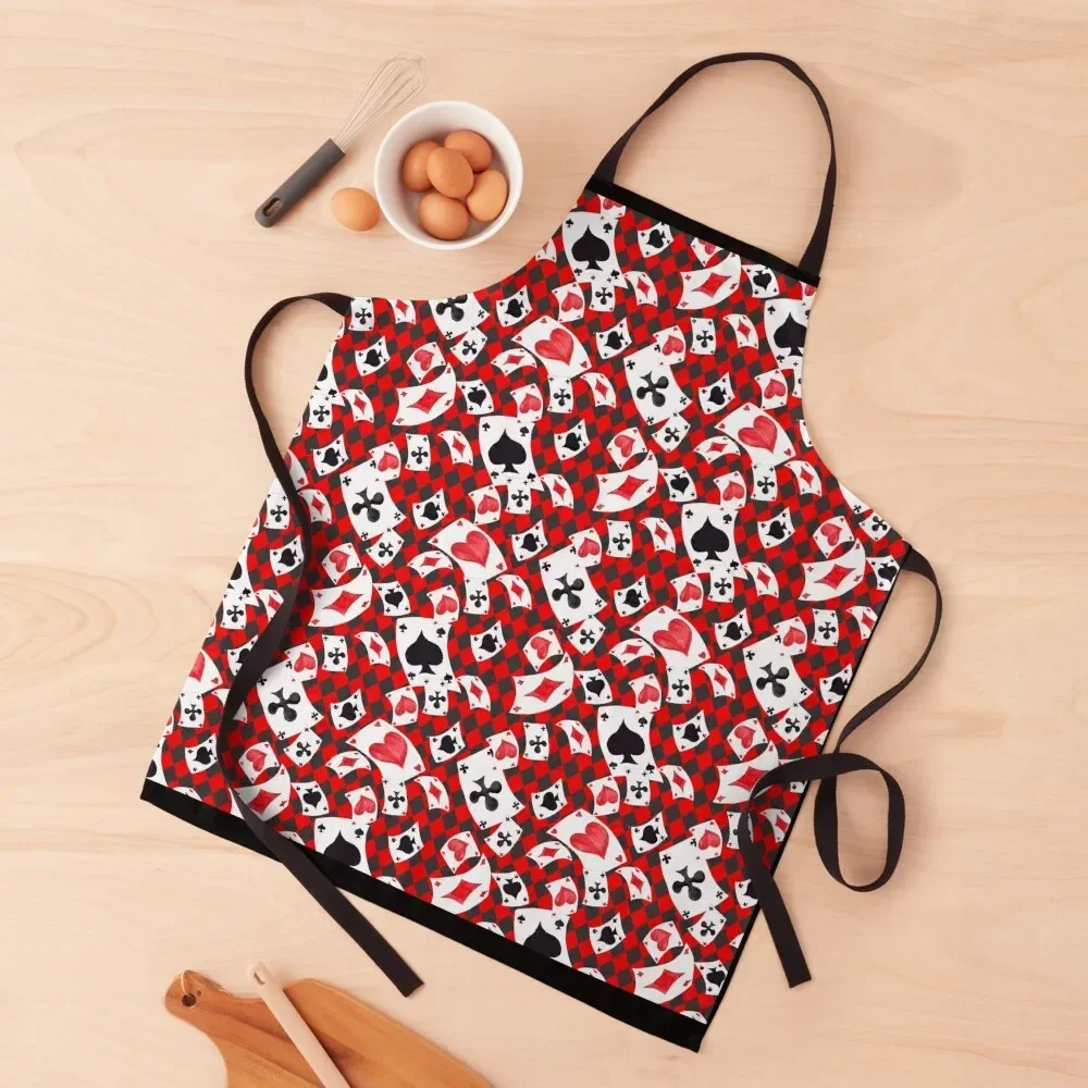 Playing Cards Pattern Apron Cute Kitchen Waiter Uniforms Apron