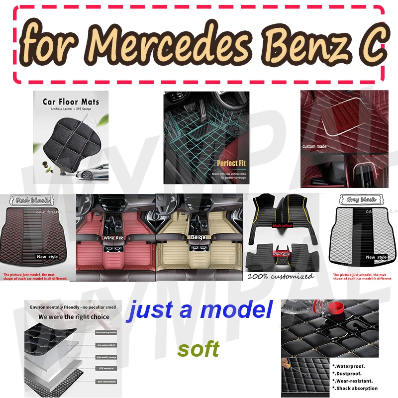 

LUXURY Car Floor Mats For Mercedes Benz C Class W204 2008~2014 Anti-dirt Pad Floor Mats