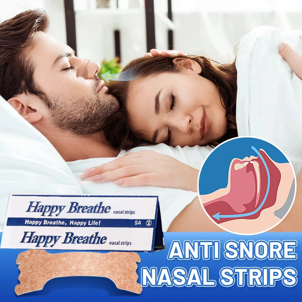 10/30/60 Pcs Snoring Nasal Patch Correction Physical Expansion Sleep Aid Patch Better Sleep Anti-Snoring Breathable Nasal Strip