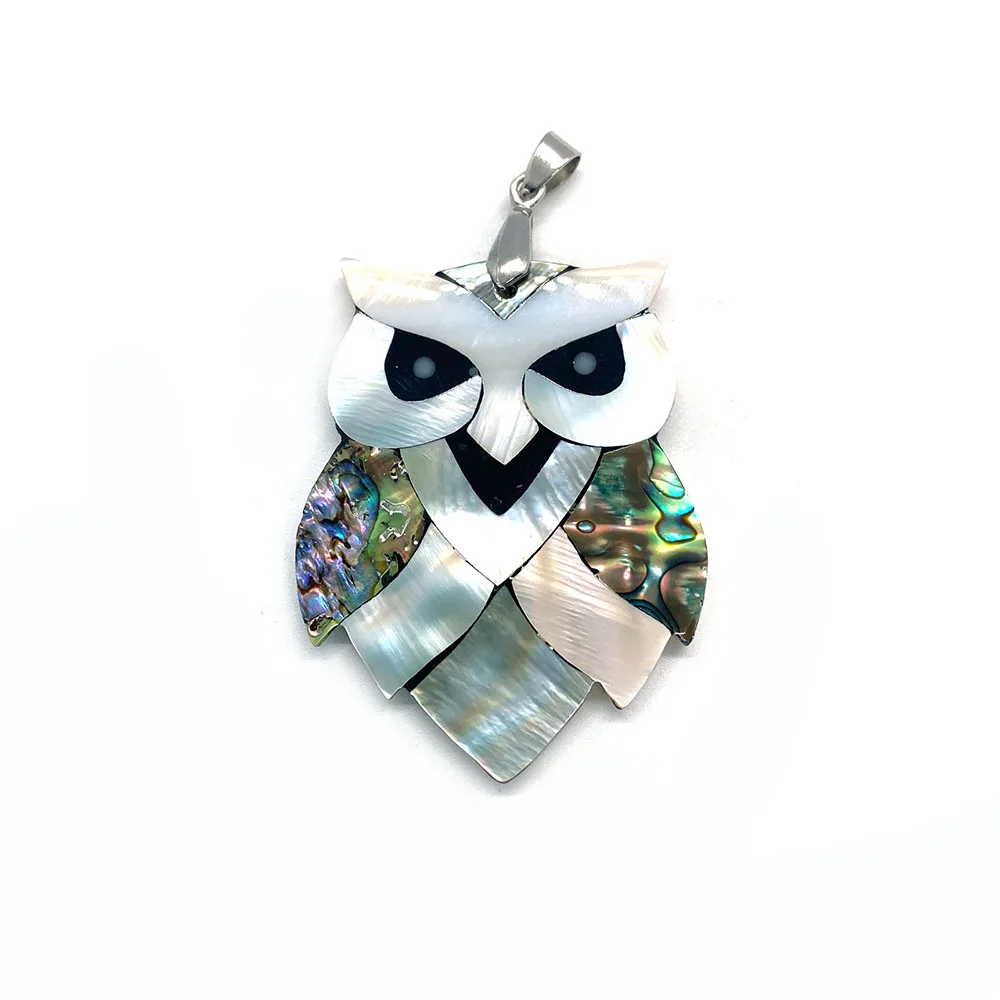 Exquisite Natural Shell Owl Animal Pendant 31-53mm Charm Fashion Jewelry DIY Necklace Earrings Accessories Finished Product
