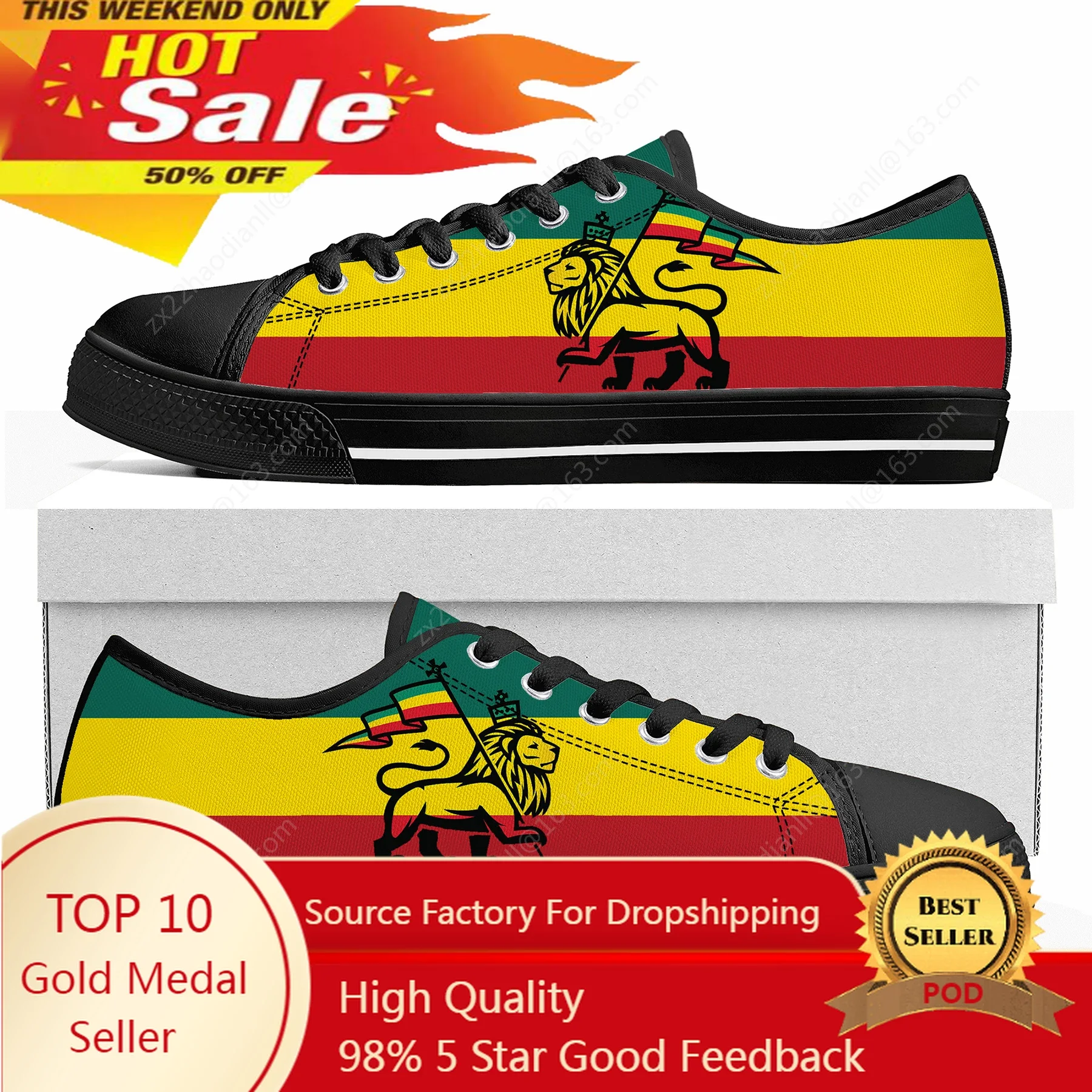 

Reggae Rastafarian Rasta Rastafari Lion Of Judah Low Top Canvas Sneakers Mens Womens Teenager Casual Shoes Custom Shoe