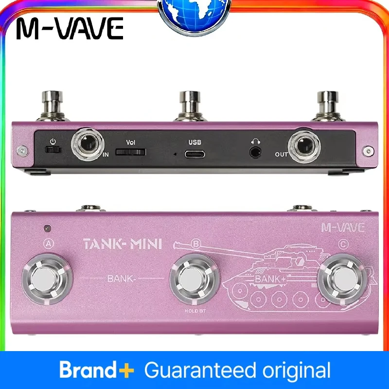 

Педаль для гитары M-vave Tank Mini Multieffect со встроенным усилителем Cab Mod FX с задержкой и эффектами реверберации Поддержка записи ИК и OTG