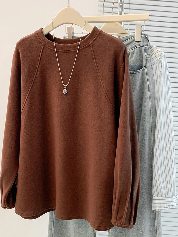 Design coreano Thi Warm round Ne Felpa con cappuccio Strato base da donna irt T-irt Autunno Inverno Nuovo Sle Versatile Comodo sudore...