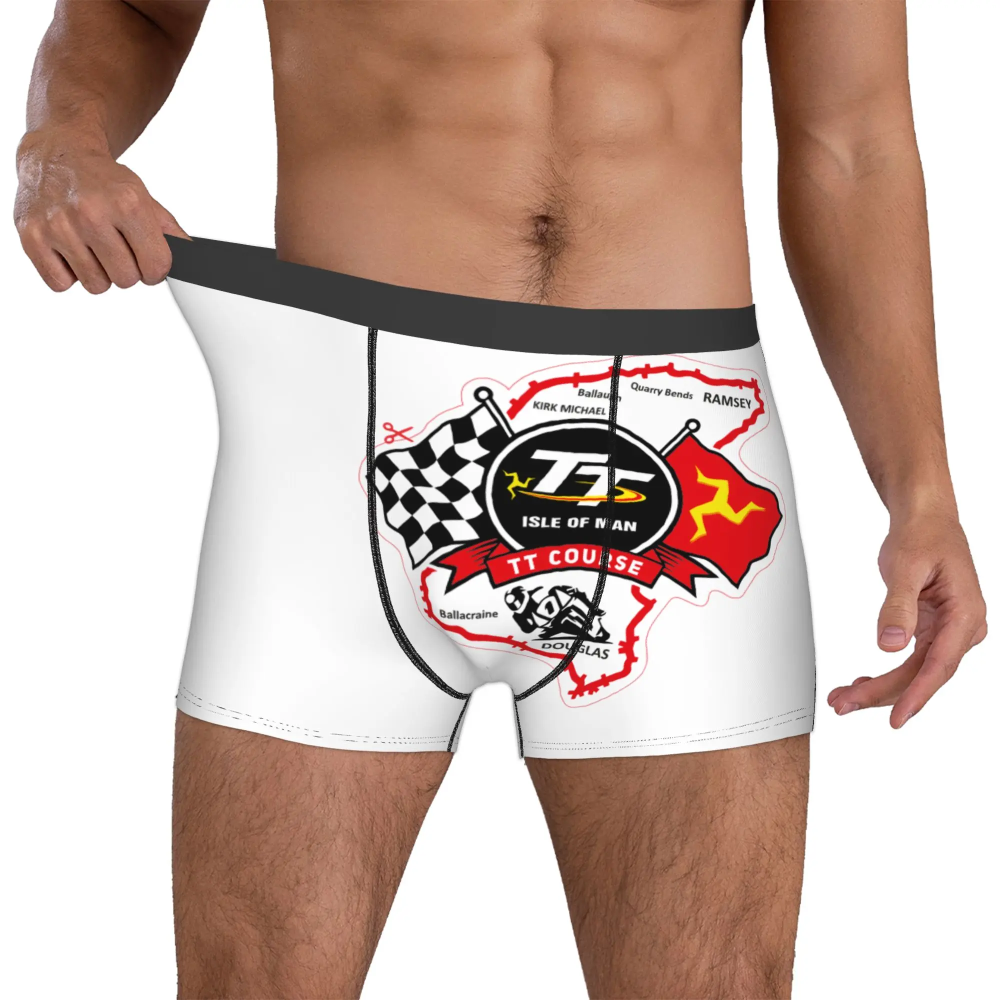 Isle of Man Tt Racing Boxers Shorts Mens Motorcycle Sports Briefs Underwear Funny Underpants