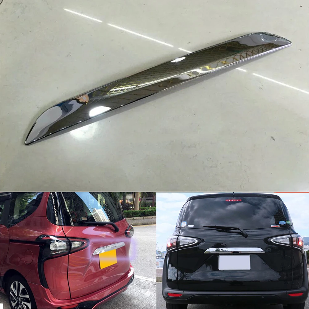 

Модифицированный автомобильный аксессуар для Toyota Sienta 2016-2020, отделка задней двери, декоративная крышка задней двери, хромированная наклейка, рамка, ремонтная полоса