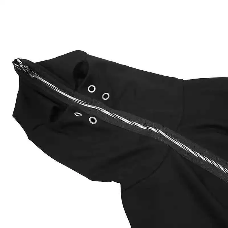 HKSH Spring Autumn New Men's RO Style Shark Hat Chic 4 Eyes Zipper Hooded Fashion Coat Dark Punk Hoodies Tide Sweatshirt HK0967