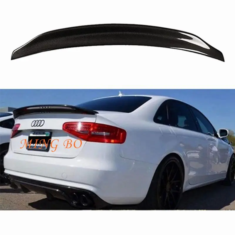 

For AUDI A4 B8.5 Sedan Carbon fiber FRP glossy black Rear Spoiler Trunk Wing 2013 2014 2015 2016