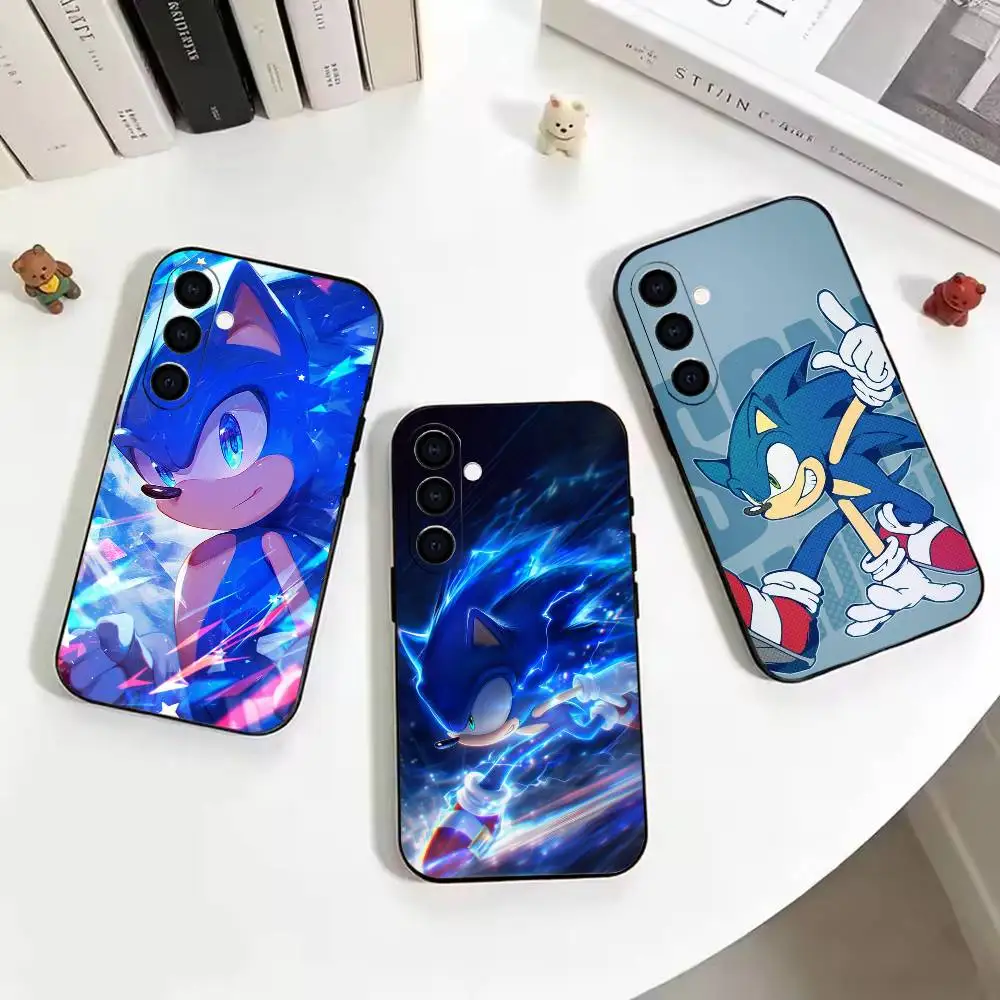 S-Sonic T-The H-Hedgehog Soft Silicone phone Case for Samsung Galaxy A73//A72/A70/A53/A52/A51 - Black