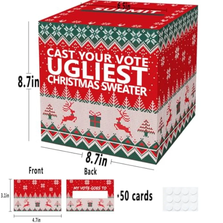 سترة قبيحة مسابقة صندوق الاقتراع مجموعة صناديق بطاقات التصويت بما في ذلك 50 بطاقة التصويت سترة المنافسة صندوق التصويت المستخدمة للمهرجان