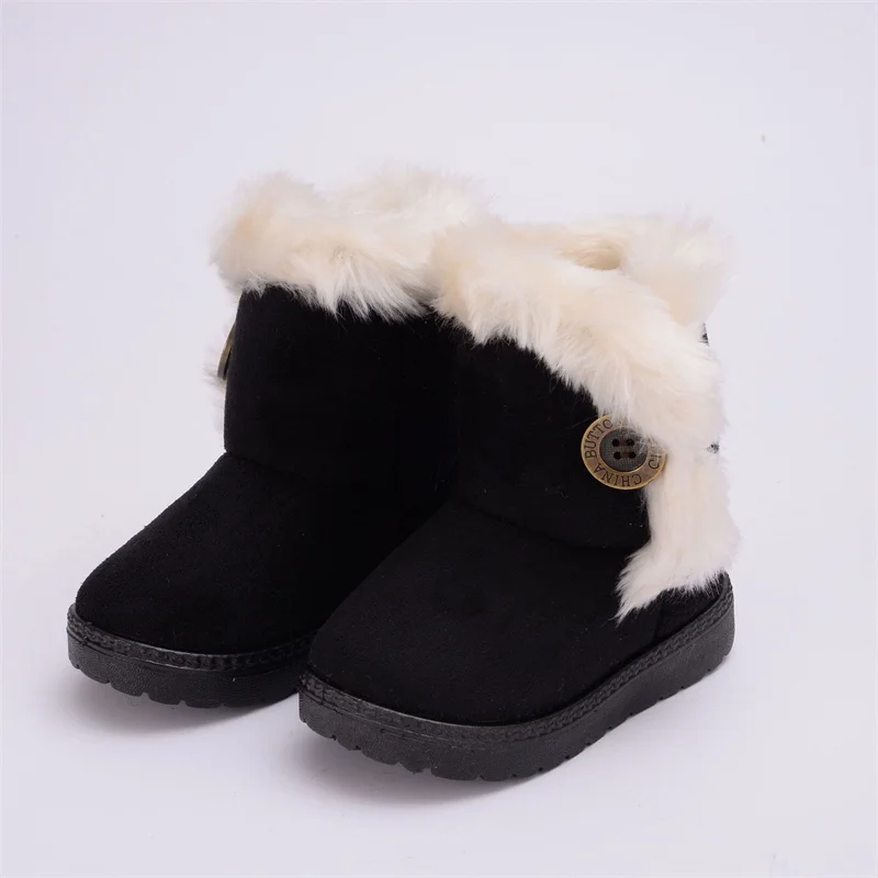 Stivali di peluche spessi per bambini moda ragazzi ragazze stivali da neve inverno caldo più stivali corti in velluto scarpe per bambini nuovi