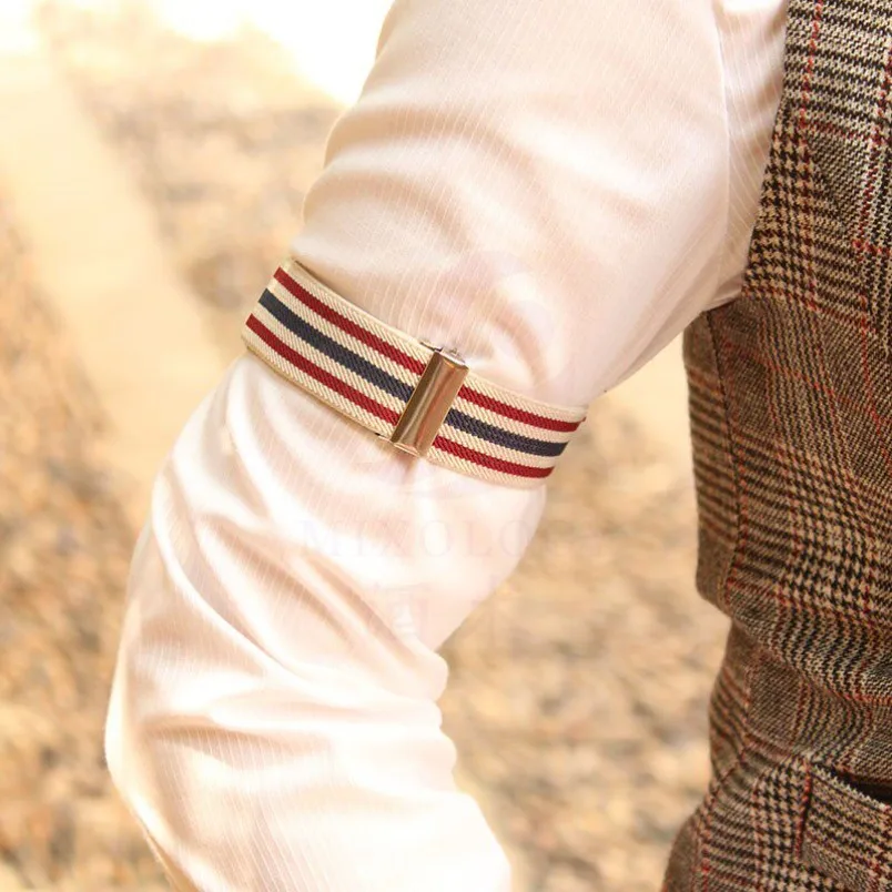 Adjustable fabric cuff, bartender elastic arm ring, men's and women's shirts decorative French sleeve ring