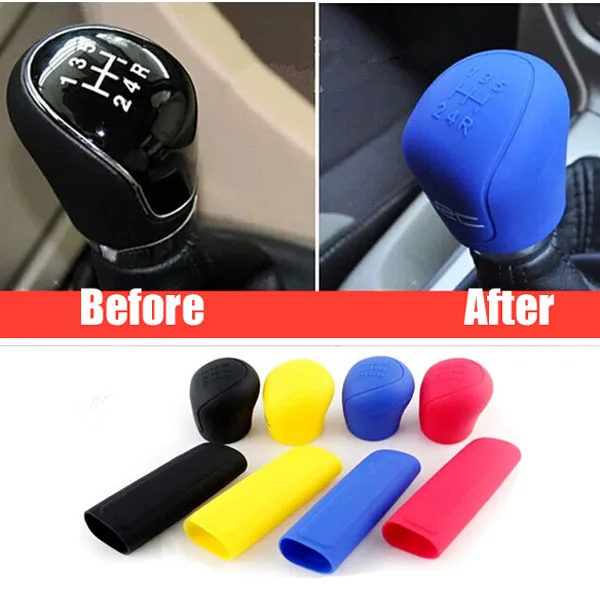 Fit For Ford Focus 2 3 MK2 MK3 Fiesta Handbrake Gear Head Shift Knob Silicone Cover Skin 2009 2010 2011 2012 2013 2014 2015