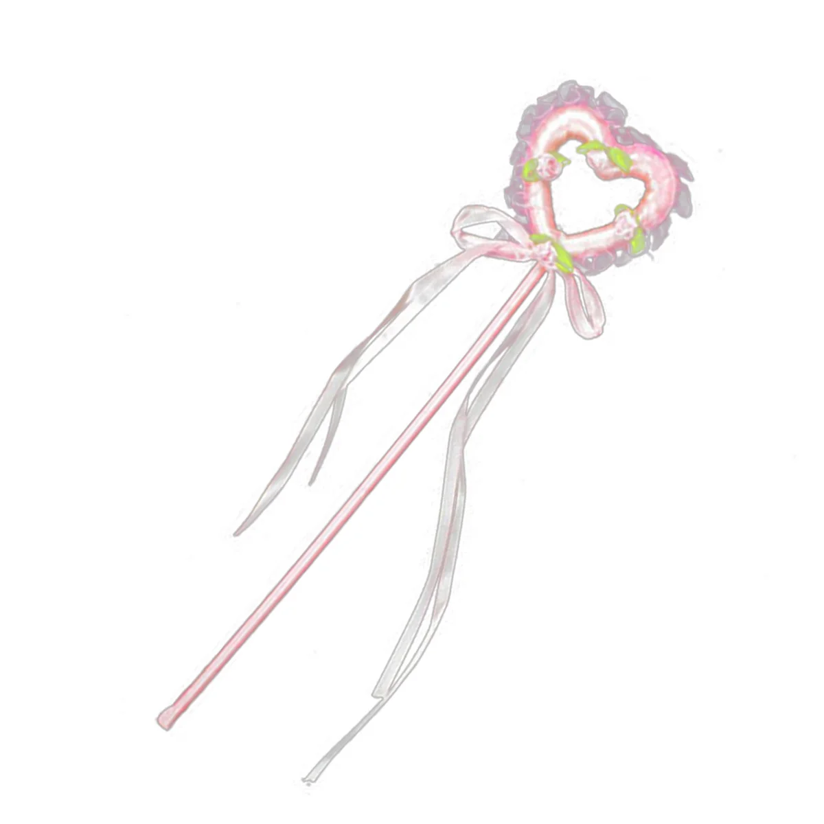 Lovely Heart Shape Wand Kids Girl Lightweight Cloth 37x8x2cm Party Supplies Birthday Christmas Halloween Mask Ball Pink