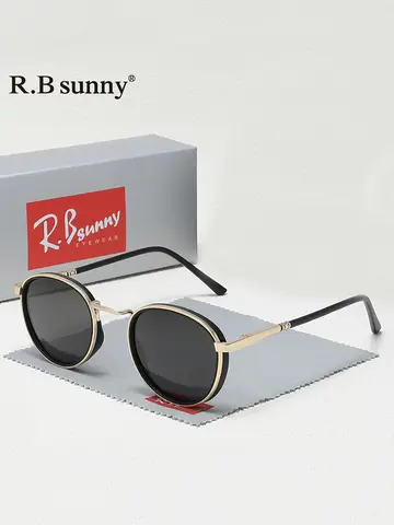 Round Frame Sunglasses For Men Polarized Anti-glare UV400 Women Driving Summer Travel Glasses Vintage