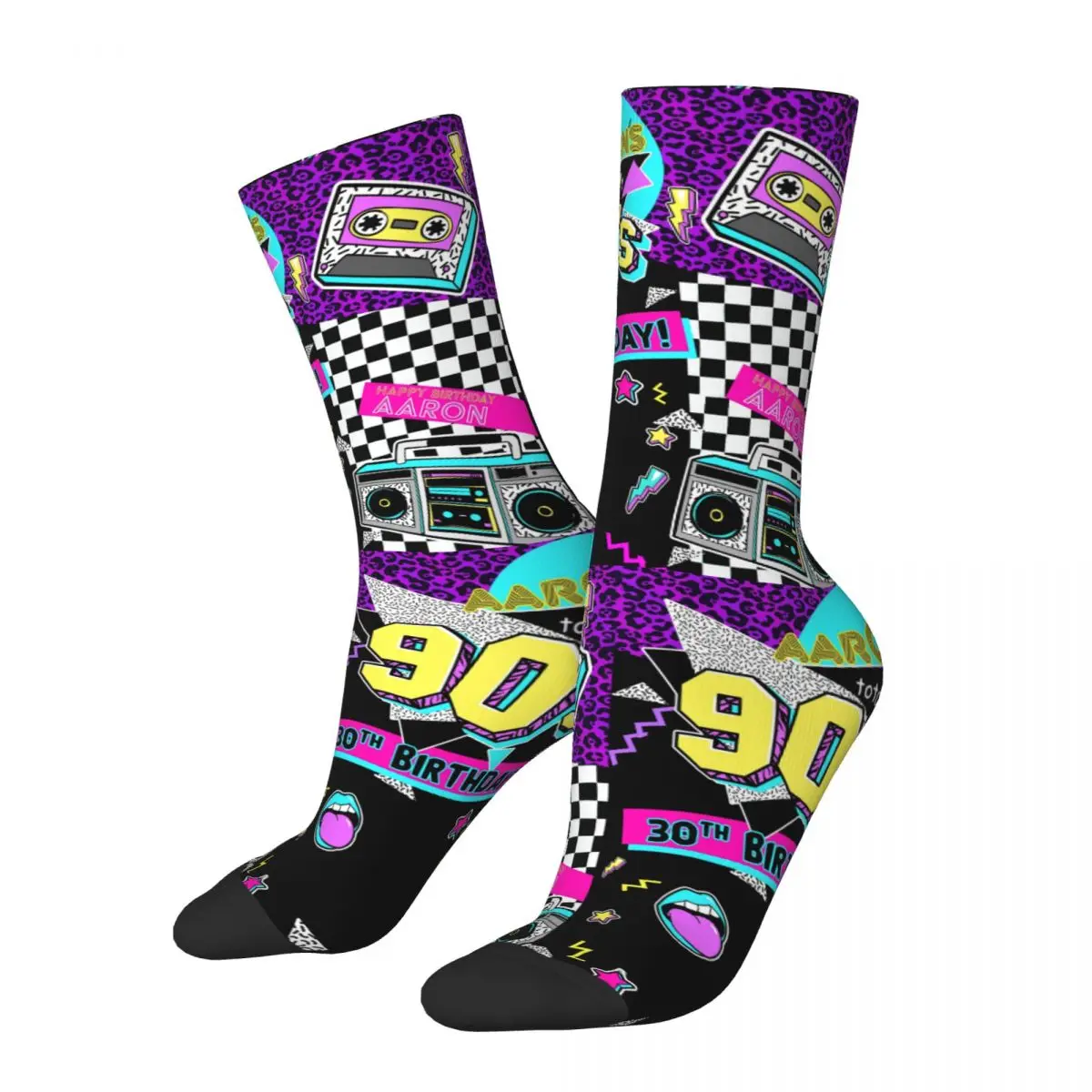 Back To 90's Pop Merch Crew Socks Breathable Skateboard Crew Socks Super Soft for Mens Birthday Present