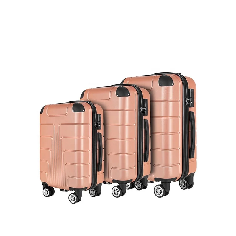 Juego de maletas con ruedas con cerradura de combinación, juegos de equipaje listos para enviar, juego de equipaje de viaje Abs