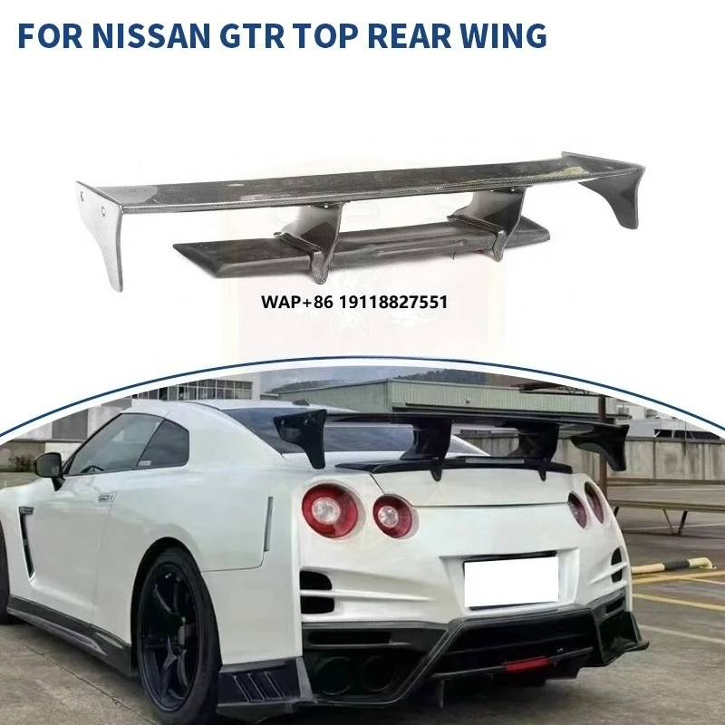

Restyling Top Secret Style Carbon Fiber Mix Fiberglass Rear Spoiler Trunk Wing for GTR R35