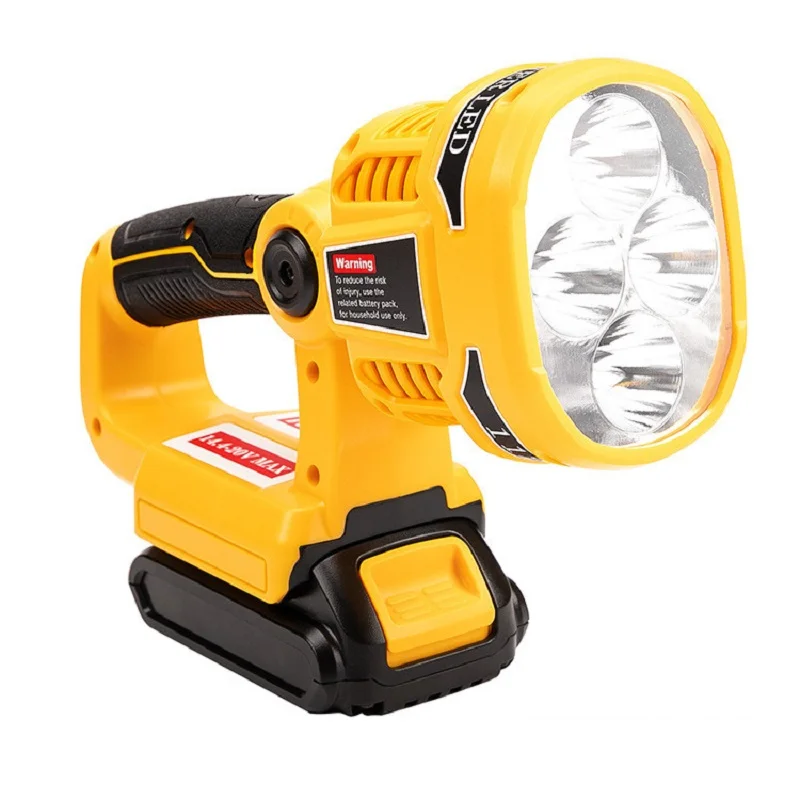 For dewalt (NO Battery,NO Charger)Pistol/Portable 12W 18V LED Lamp Flashlight Lithium Battery USB Outdoor Emergency Lighting