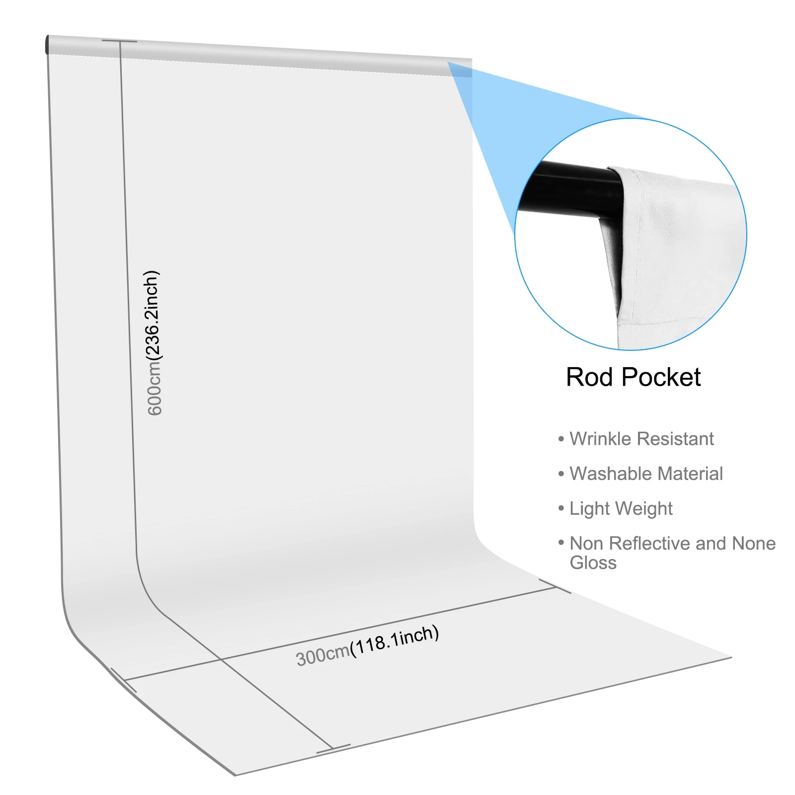 PULUZ 3mx6m Photography Background Cloth Solid Color Non-reflective Photo Video Backdrop Washable Ironable Camera Shooting Props