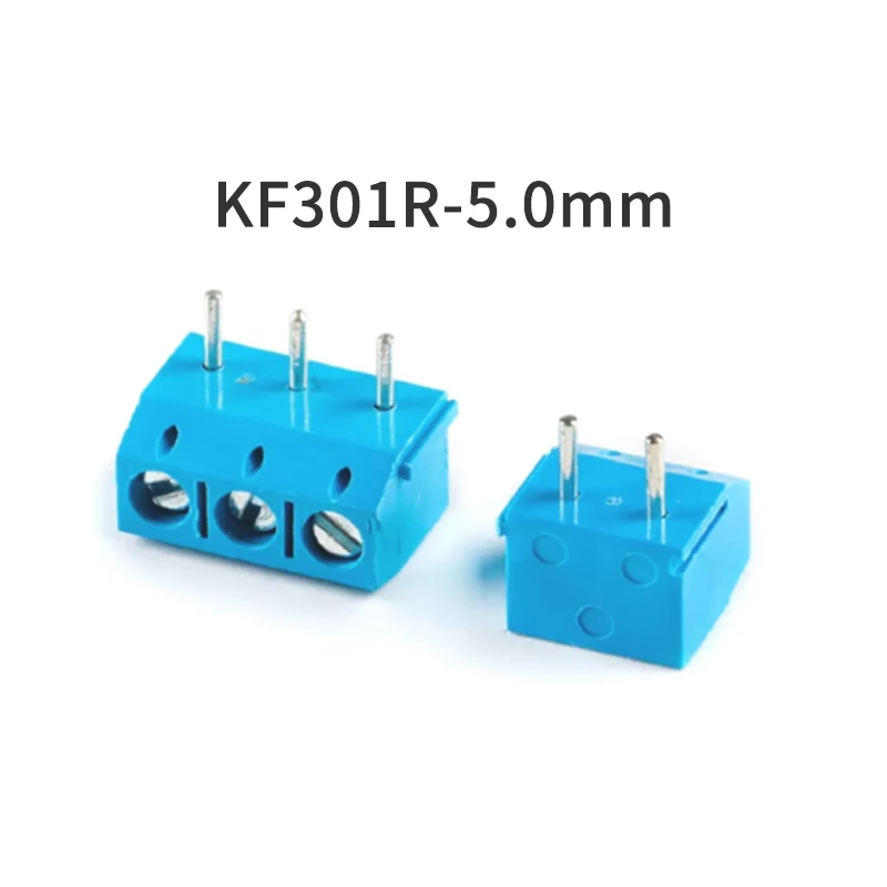 (10 Pieces) KF301R-5.0-2P -3P Curved Plug 5.0mm Pitch Screw Type PCB Terminal Block Spliceable