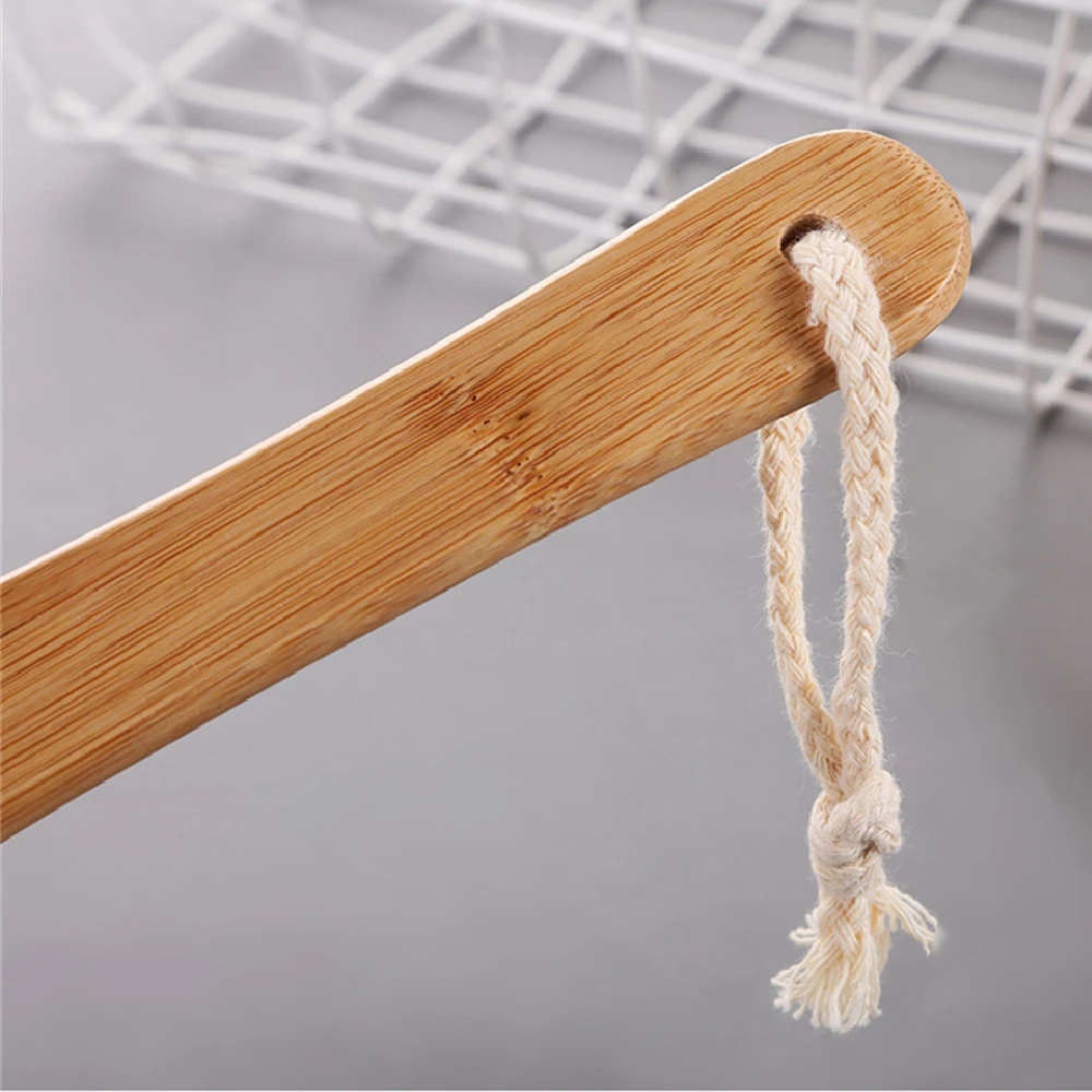 Long Wooden Handle Body Brush Removable Bristle Exfoliating Dry Skin Back Scrubber Shower Skin Spa Cleaning Massager Bathroom