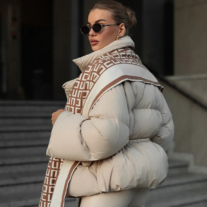 Giacche in cotone da donna eleganti con lacci solidi Colletto rovesciato sottile Cappotti a maniche lunghe Donna alla moda Tenere al caldo Streetwear Nuovo