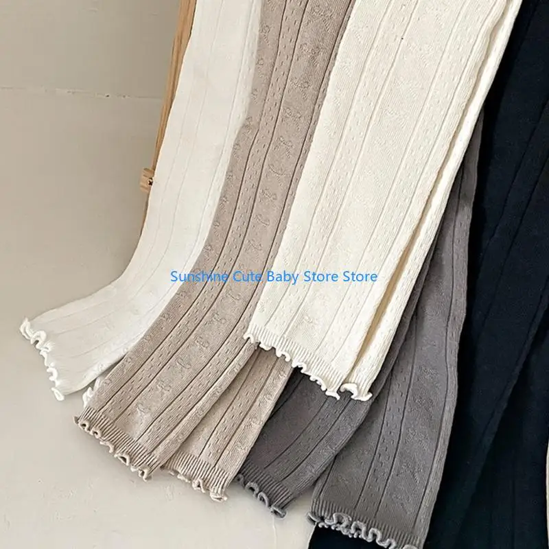 

C5AF Pants Spring Autumn Casual Cropped Leggings Stretchy Tights Leggings Child Fashion Trousers Butterfly Print Pants