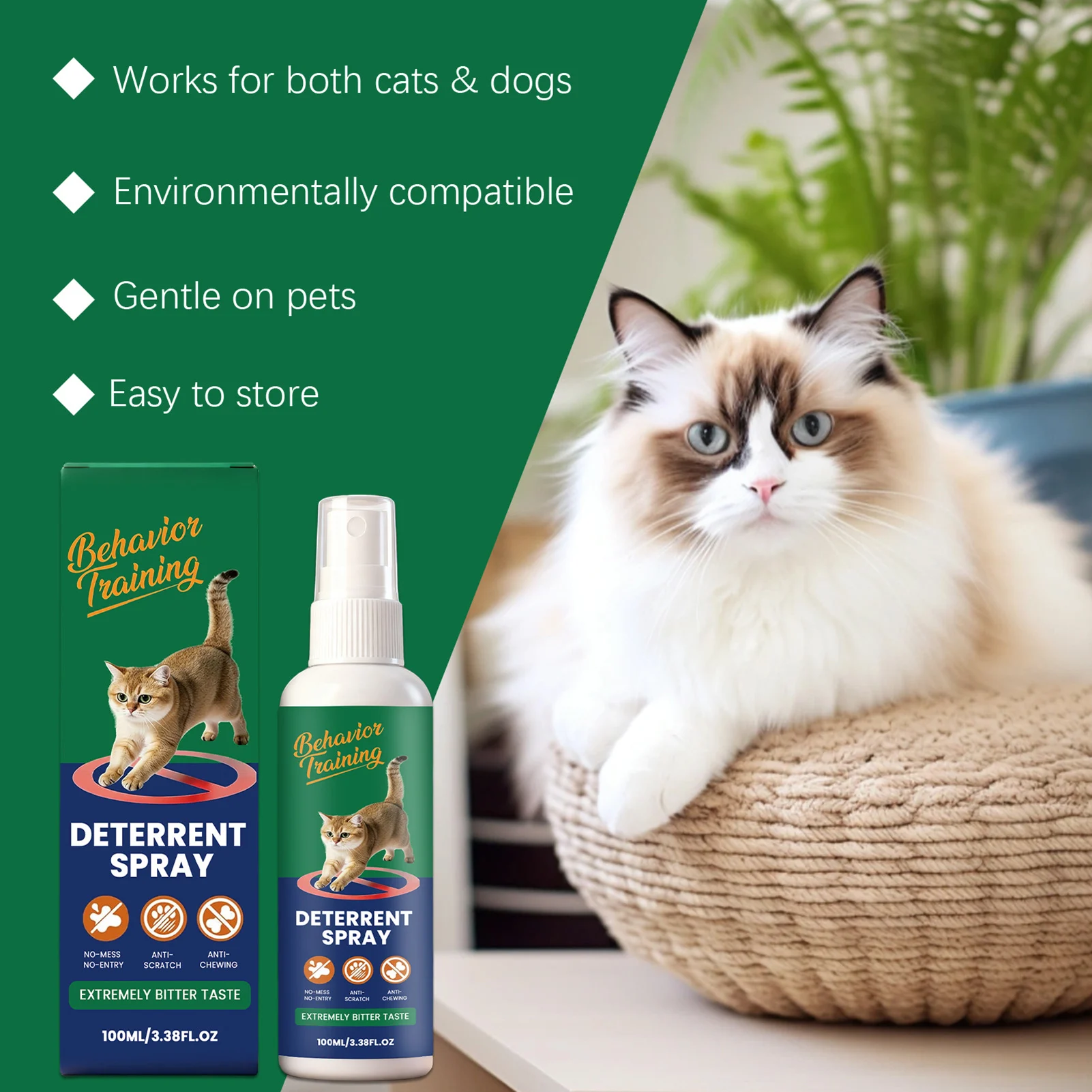 Cat Repellent-Spray For Furniture And Plants With Natural Ingredients Suitable For Garden Balcony Doorway