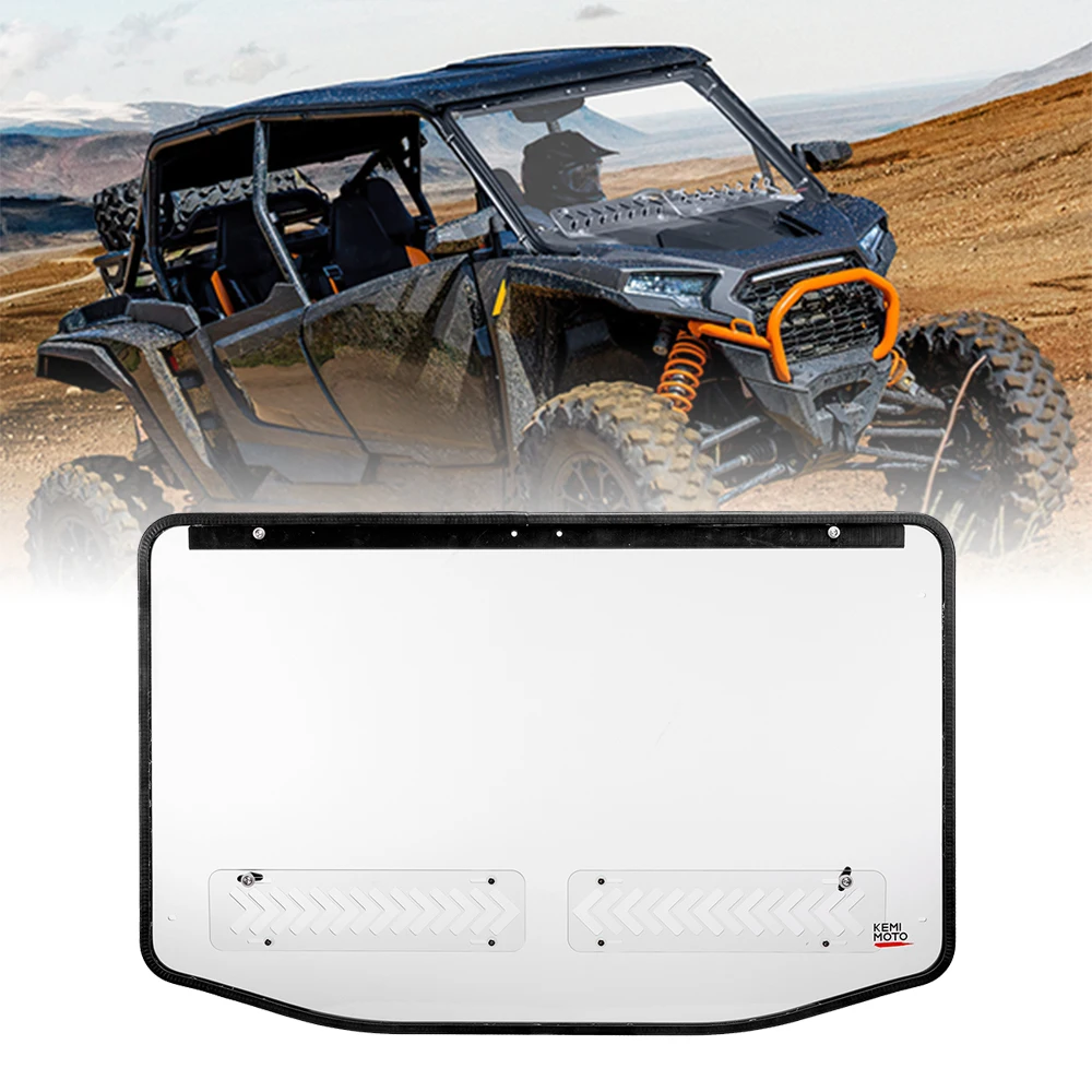 

KEMIMOTO Front Rear Full Windshield Compatible with Polaris RZR XP 1000 /XP 4 1000 2024 2025 #2884542 Hard Coat Poly Windshield