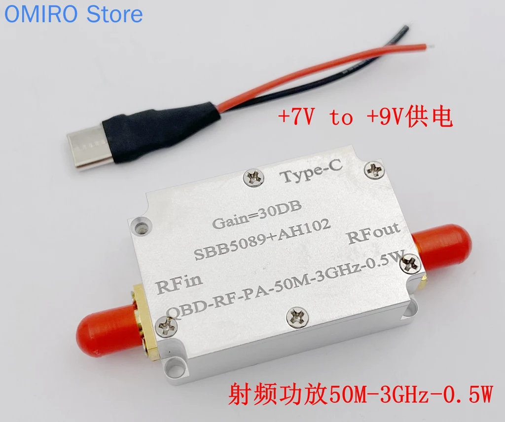 RF Power Amplifier Ah102 Pa-50m-3ghz-0.5w Small Signal Amplifier Broadband PA Signal Source Amplification