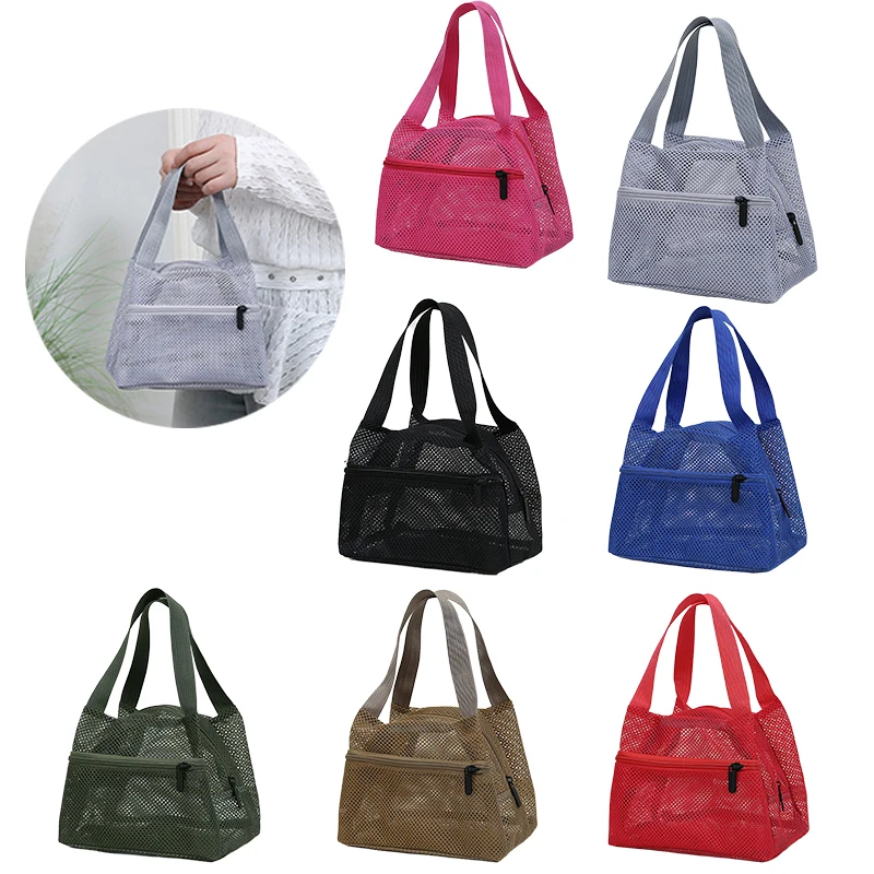 Torba na kosmetyki o dużej pojemności, stylowa i wytrzymała konstrukcja z siatki do podróży i sportu.