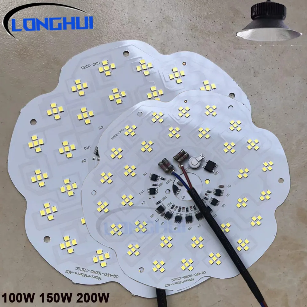 220V LED Linear Flood Light Full Power Smart IC Driver SMD 2835 Panel for 100W 150W 200W Factory Lamp Replacement for Workshop W