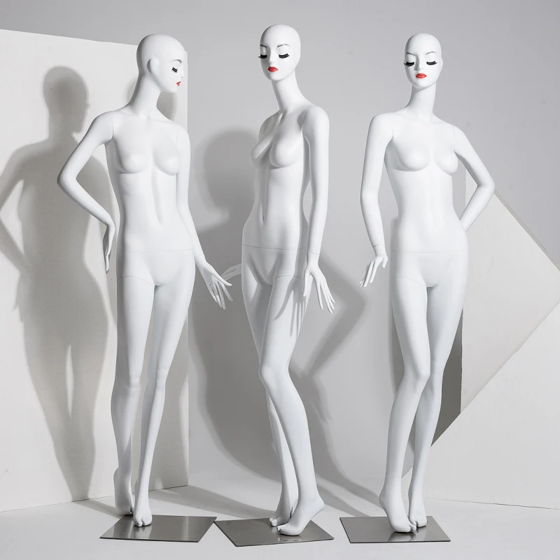 Matte White Mannequin Women's Full Body Display Women's Wear Model With Makeup Simulation Dummy