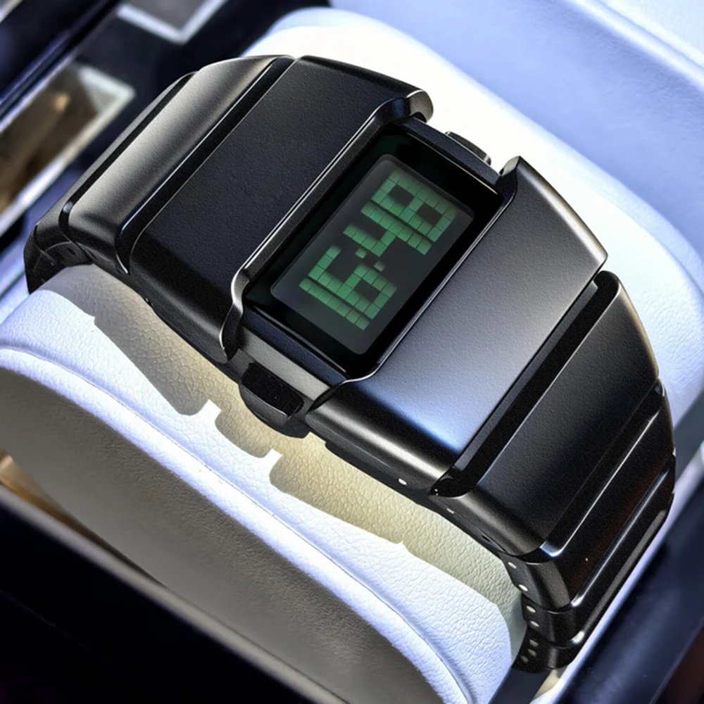 

Часы специальной формы в винтажном оригинальном дизайне для мужчин и женщин, модные светящиеся электронные наручные часы в американском стиле для подростков и учащихся средних/старших классов.