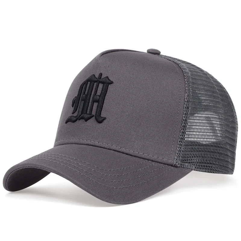 Unisex M Buchstaben-Stickerei Baseball-Netzkappen Hip-Hop-Kappe Frühling Sommer Outdoor Verstellbare Freizeithüte Sonnenschutzhut – Detail 9