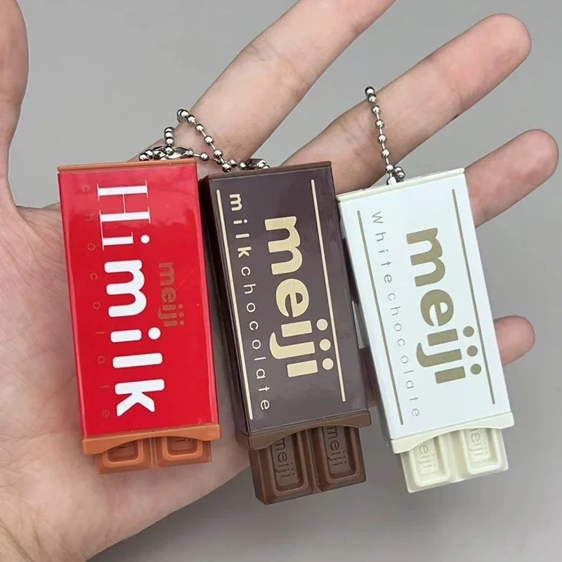 Jouet anti-stress japonais en forme de chocolat simulé, porte-clés flexible pour soulager le stress, cadeau créatif