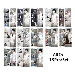 13 Pcs/Set Korean Manhwa Pearl Boy, Shutline Paper Bookmark Comic Characters Book Holder Message Card Cosplay Gift