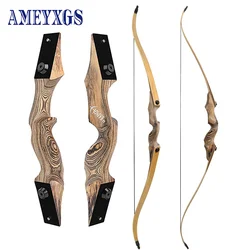 BLACK HUNTER 60'' Recurve Bow 25-60lbs Right/Left Hand Bow Tech Wood Traditional Bow Wooden Split Archery Bow For Hunting