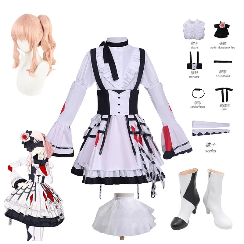 

Akiyama Miyuki cosplay pjsk costume anime project Sekai lovely Lolita party dress uniform Halloween outfit for women