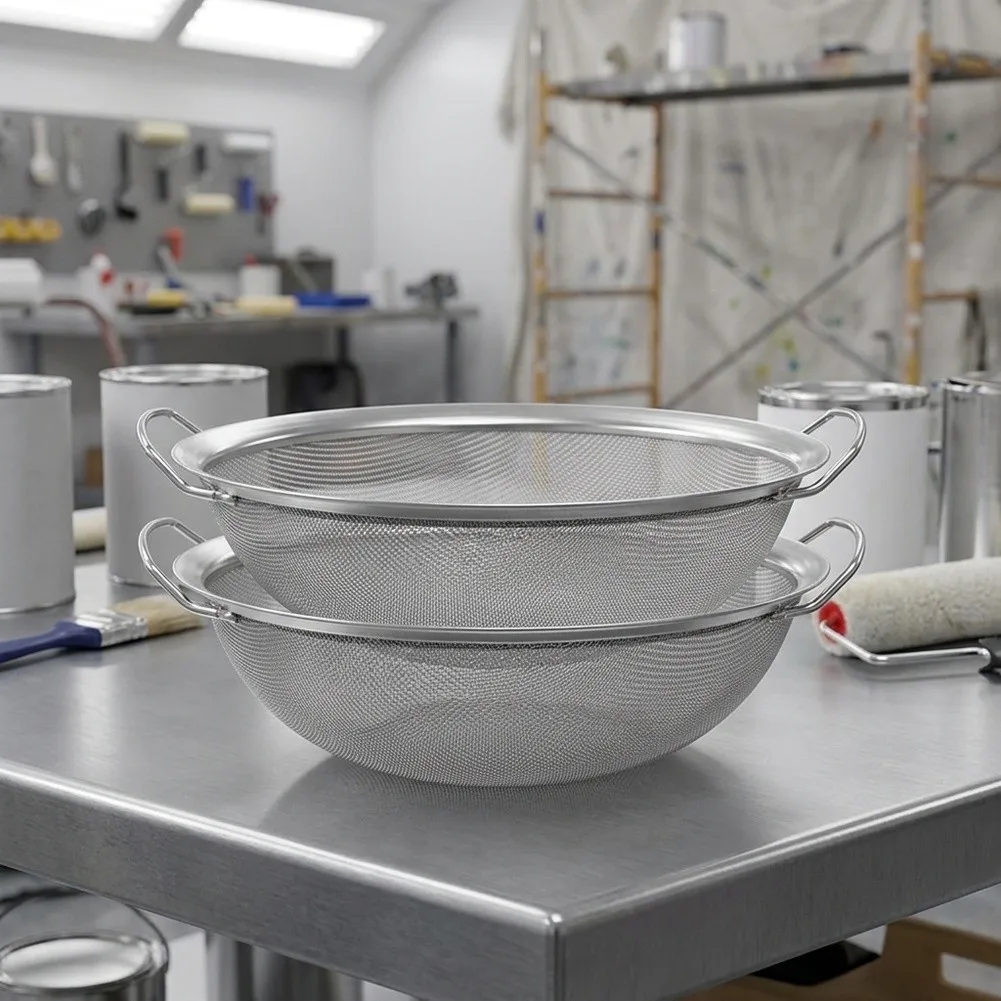 Stainless Steel Strainer with Dual Handles for Buckets 39x34x13cm Filter Mesh Screen for Oil Liquid Filtration