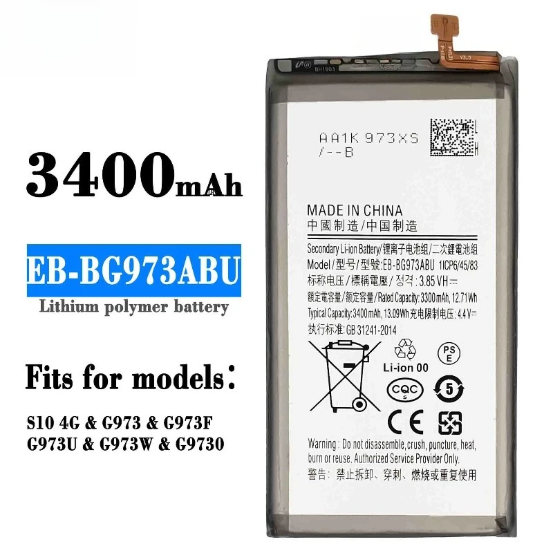 Nuevo EB-BG973ABU 3400mAh para Samsung Galaxy S10 Galaxy S10 SM-G9730 batería de teléfono móvil de alta capacidad recién actualizada + herramientas