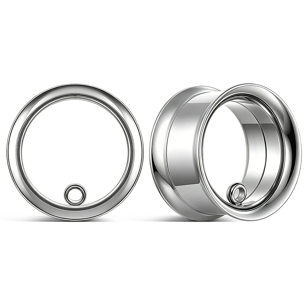 Casvort 2 Stück DIY Ohrhänger-Tunnel aus Edelstahl mit Schlaufe für fest hängende Ohrringe, Dehner, Piercing-Schmuck