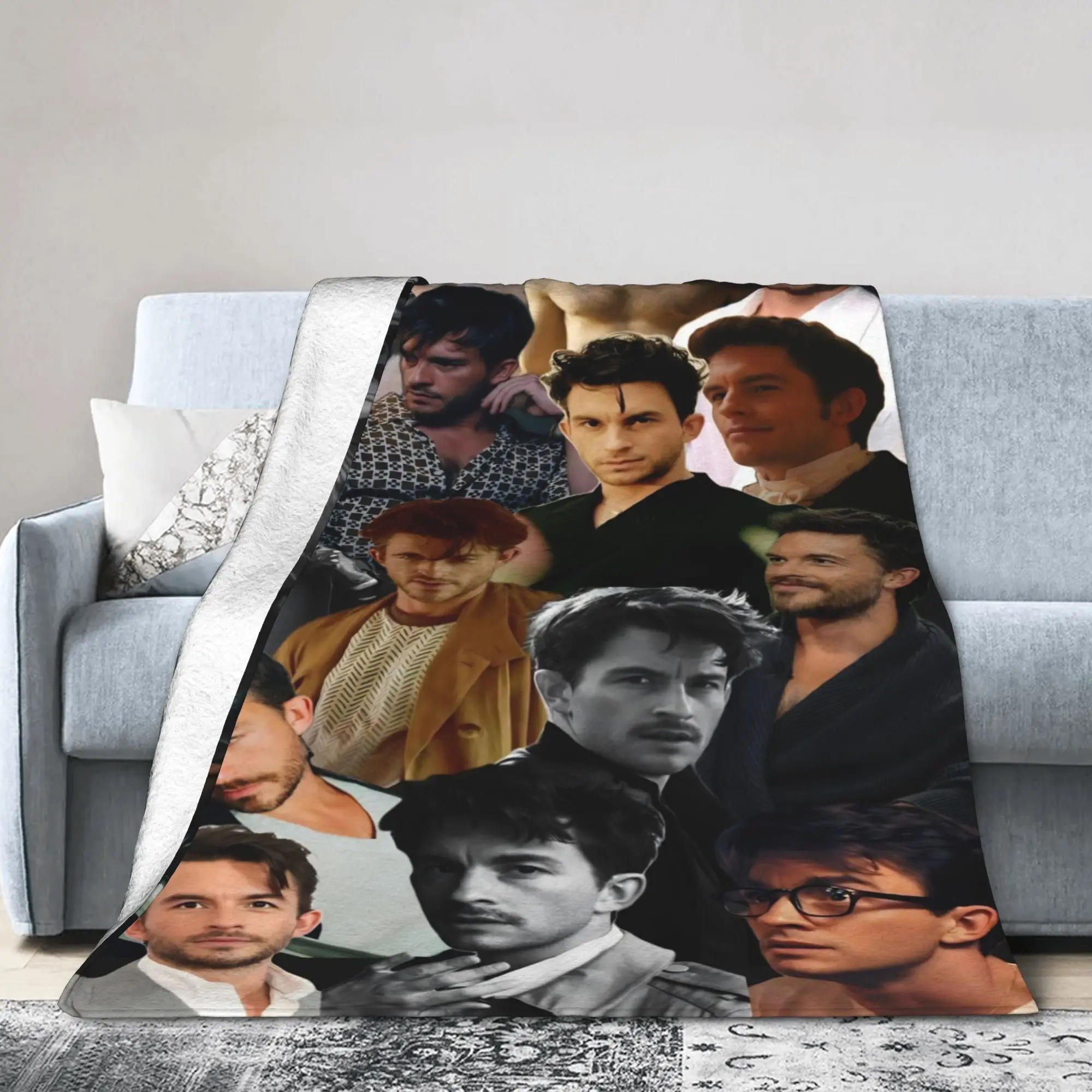 Jonathan Bailey Actor Flannel Blanket Comedy Custom Throw Blankets for Home 125*100cm Rug Piece