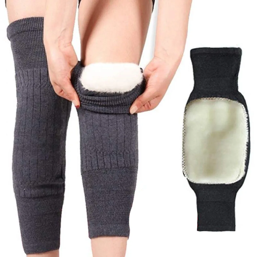 

1 Pair Winter Cashmere Knee Pads Warmer Women Men Double Thick Older Elastic Knees Sleeves Christmas Gift