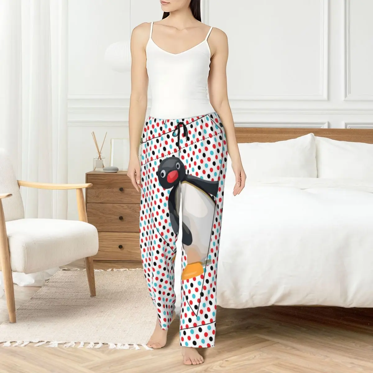 

Custom Noot Noot Pingu Pajama Pants Womens Penguin Merch Sleepwear Lounge Sleep Bottoms Stretch with Pockets