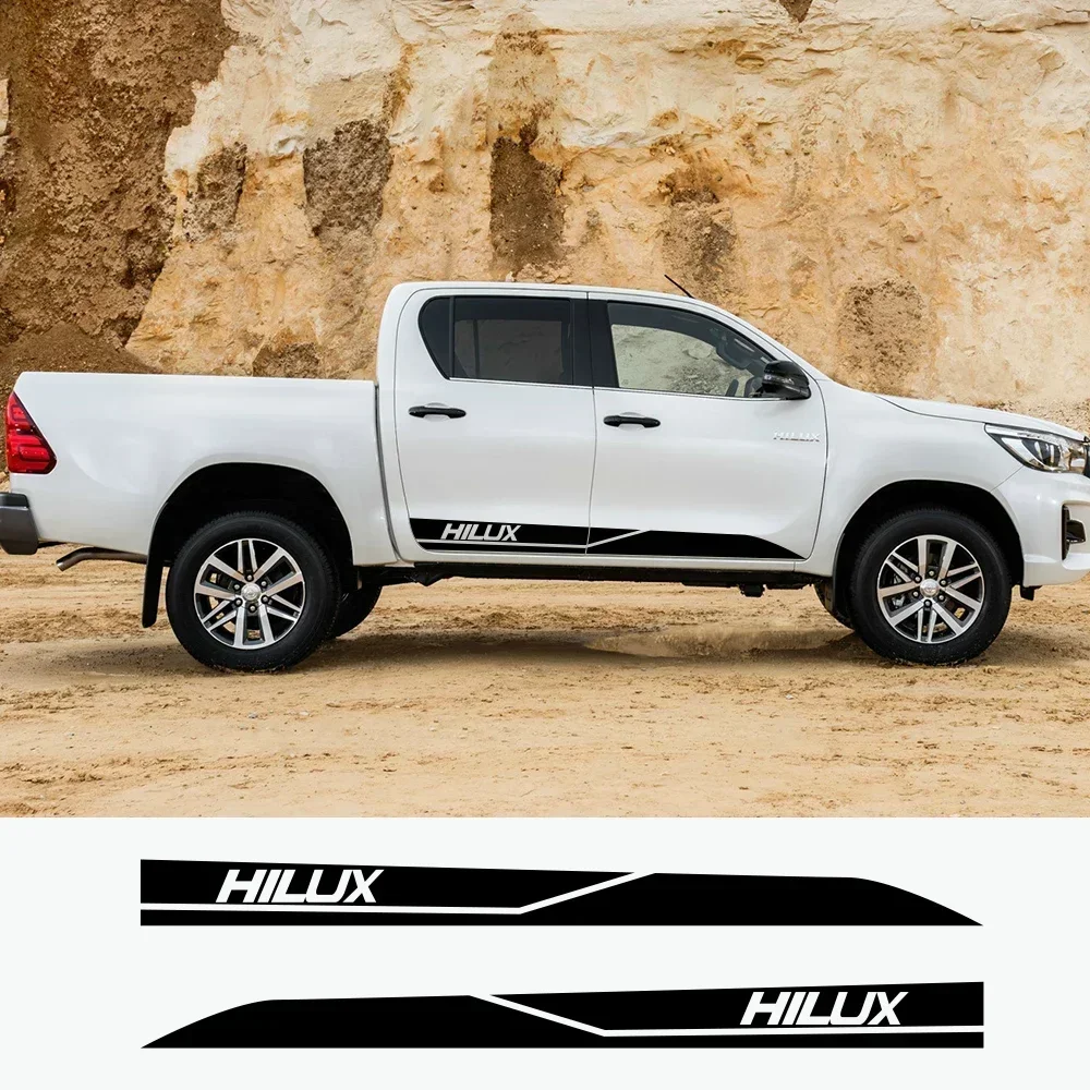 

2Pcs Car Door Side Sticker Auto Vinyl Film DIY Decal Sport Styling Automobile Auto Tuning Accessories For Toyota Hilux Revo Vigo