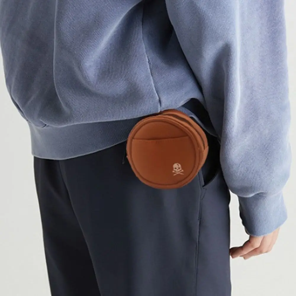 

Leather Golf Waist Bag Tee Holder 4 Balls Capacity Golf Storage Case Protective Multi-function Golf Ball Storage Clip Men/Women