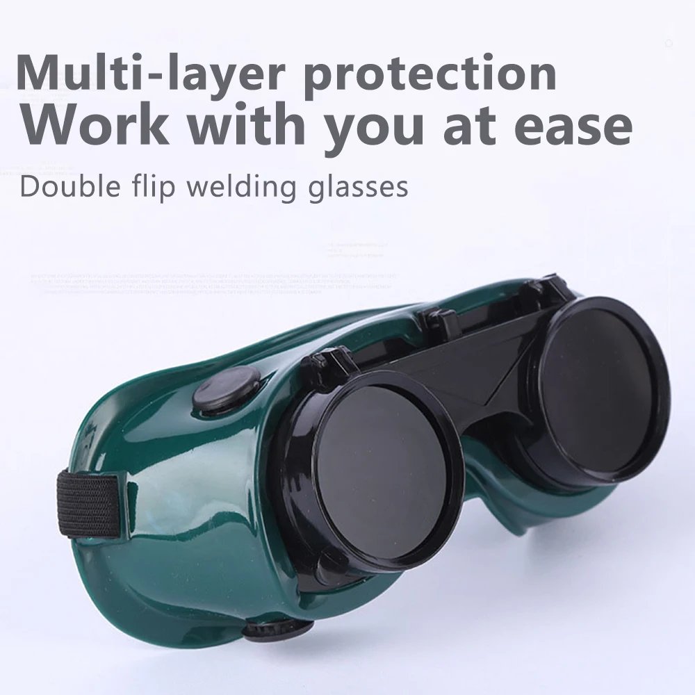 Double Flip Welding Glasses Cutting Welders Goggles Glasses Lenses Portable Safety Protective Cutting Grinding Glasses Workplace