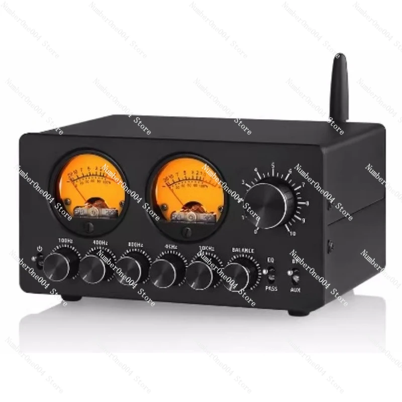 

5 Band EQ Equalizer with VU Meter & Bluetooth 5.0, Desktop Preamp Audio Processor for Studio Monitor,Independent Channel Control