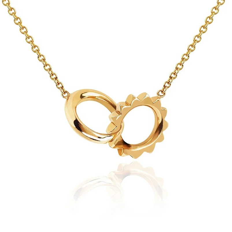 

Ожерелье из серебра 925 пробы с блокировкой из золота 18 карат, модные ювелирные изделия, повседневная одежда